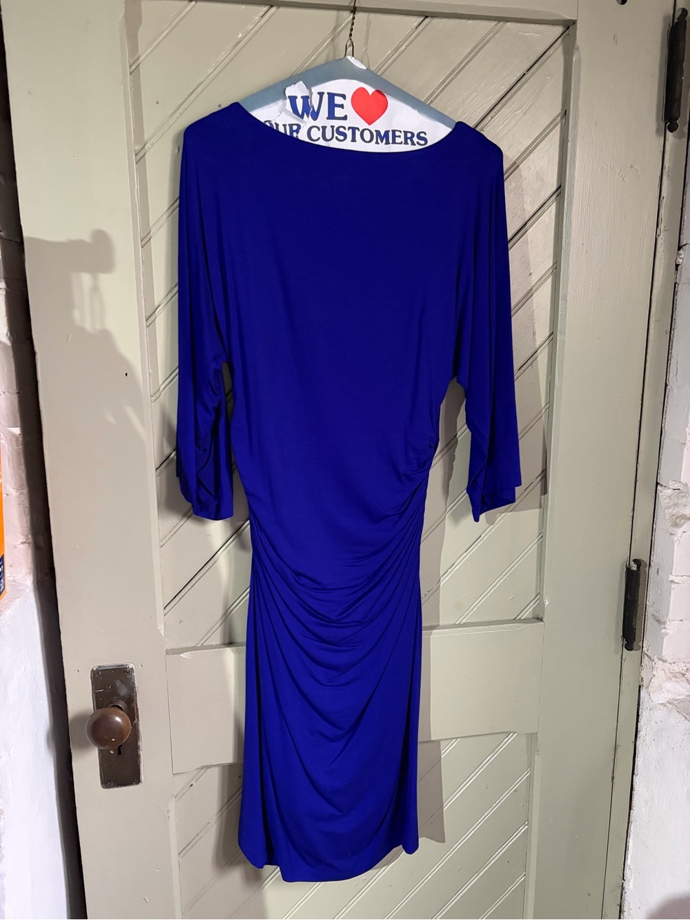 Ralph Lauren Royal Blue Ruched Midi Dress